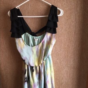 Abstract pastel print mini dress
